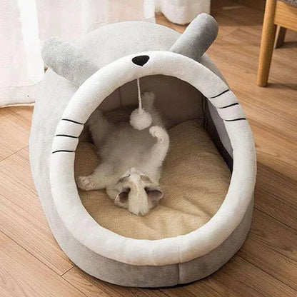 ふわふわ猫用ベッド 洗える【おもちゃ付き】