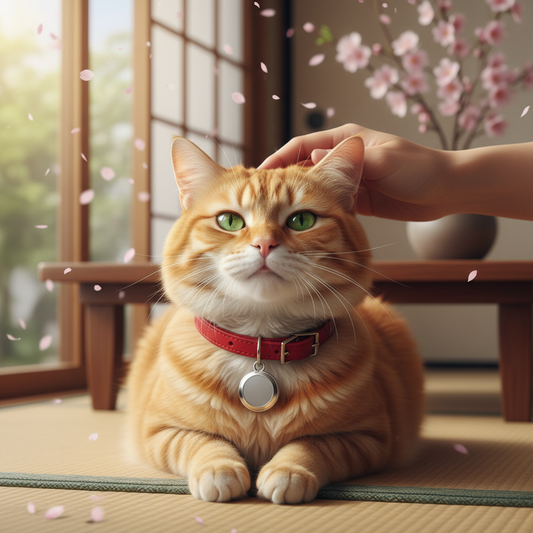 レッド AirTagホルダー付き猫用首輪