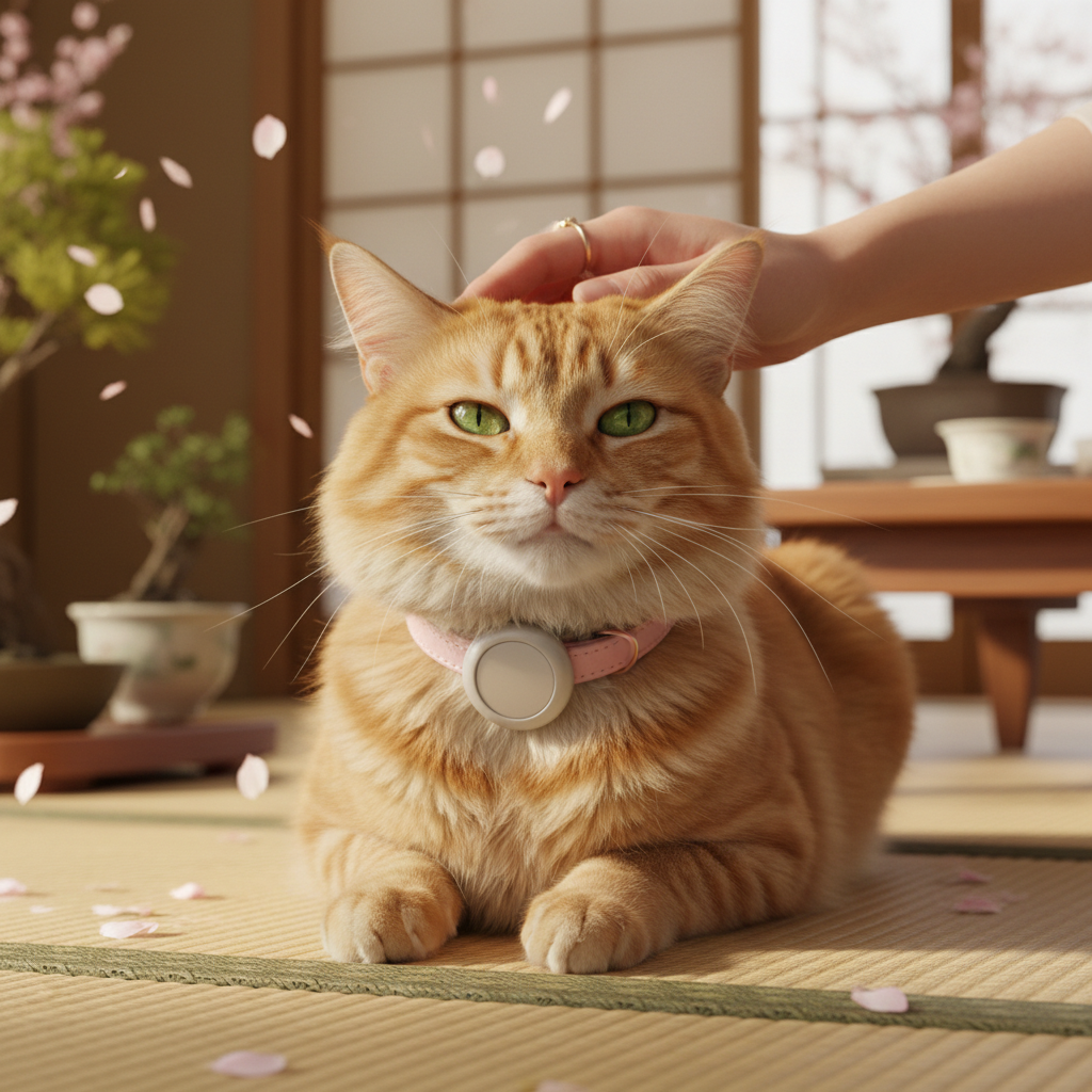 ピンク AirTagホルダー付き猫用首輪