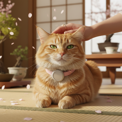 ピンク AirTagホルダー付き猫用首輪